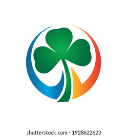 Flat 3 leaf clover icon design isolated on white background. Traditional Irish symbol for St. Patricks day. Vector illustration EPS.8 EPS.10