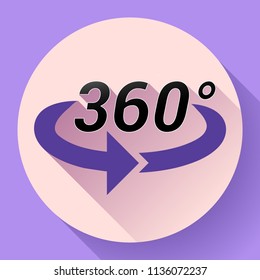 Flat 360 Degree View Related Color Vector Icon.