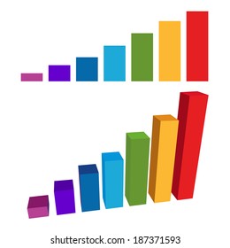 Flat and 3D Chart Color Diagram. Vector