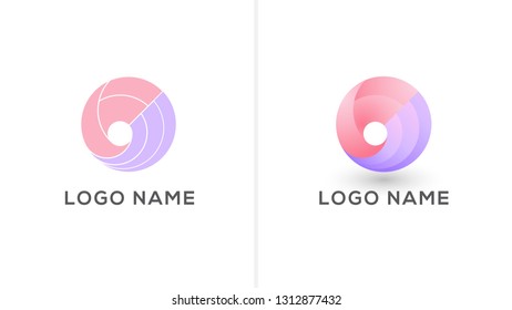 flat and 3d circle for corporate logo