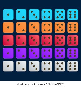 Flat 3d dice set