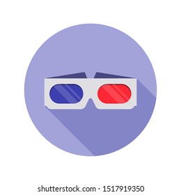 Flat 3D glasses icon isolated on white background.