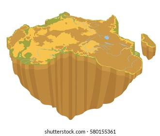 Flat 3d isometric Africa map constructor elements isolated on white. Build your own geography infographics collection. Vector illustration