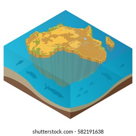 Flat 3d isometric Africa map constructor elements isolated on white. Build your own geography infographics collection. Vector illustration