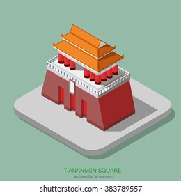 Flat 3d isometric building block info graphic concept. Build your own info graphics world collection.