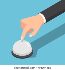 Señal de servicio de sonido 3D isométrica del hombre de negocios. Asistencia comercial o concepto de servicio al cliente.