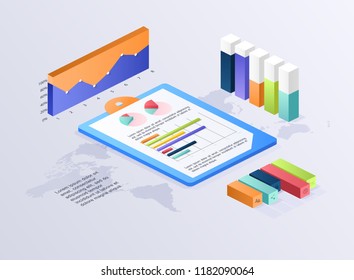 Flat 3d isometric infographic for your business presentations. Can be used for infographics, graphic or website layout vector, diagram,  web design. ?oncept vector