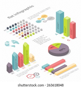Flat 3d isometric infographic for your business presentations. Can be used for infographics, graphic or website layout vector, diagram,  web design. ?oncept vector