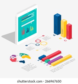 Flat 3d isometric infographic for your business presentations. Can be used for infographics, graphic or website layout vector, diagram,  web design. Ã?Â¢??oncept vector