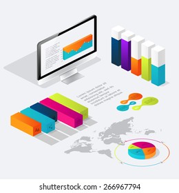 Flat 3d isometric infographic for your business presentations. Can be used for infographics, graphic or website layout vector, diagram,  web design. Ã?Â¢??oncept vector