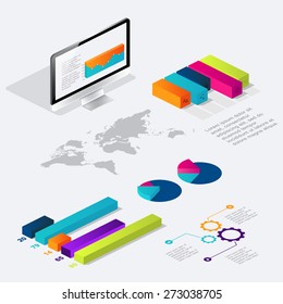 Flat 3d isometric infographic for your business presentations. Can be used for infographics, graphic or website layout vector, diagram,  web design. Ã?Â¢??oncept vector