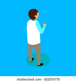 Flat 3d isometric medical worker icon