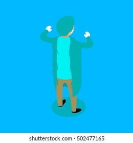Flat 3d isometric medical worker icon