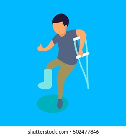 Flat 3d isometric medical worker icon