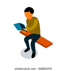 Flat 3d isometric people collection