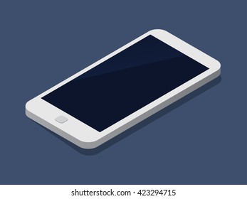 Teléfono isométrico plano 3d estilo empresarial, ilustración vectorial