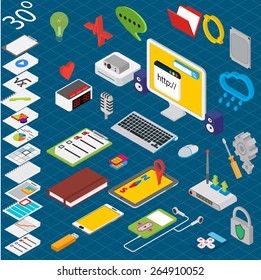 Flat 3d isometric workspace