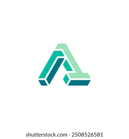 Flat 3D A Letter with One Number A1 Initial in Block Hexagon Logo Design Vector