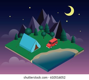 Flat 3d vector isometric illustration. Concept picture