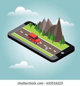 Flat 3d vector isometric illustration. Concept picture