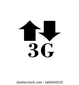 Flat 3g logo with mobile signal strength indicator.