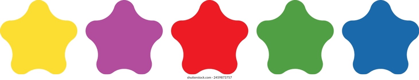 Flat 5 Different Color Modern Stars icon download