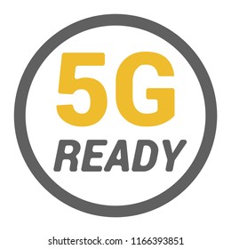 Flat 5g sticker for device with READY word and circle frame