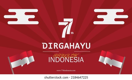 Flat 77th Dirgahayu Republik Indonesia Simple Design