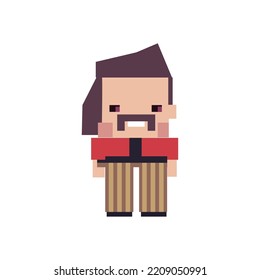 flat 8-bit gentleman design over white