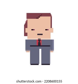 flat 8-bit person over white