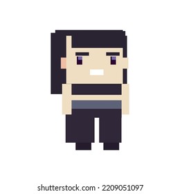 flat 8-bit woman over white