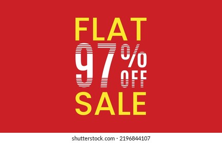 flat 97 percent off sale, flat 97 percent vector typography, abstract 97 percent discount svg