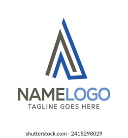 flat aa latter logo design 