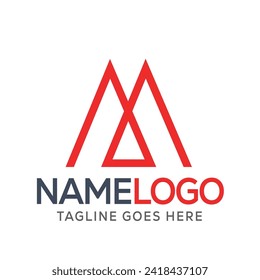 flat aa logo design for company 