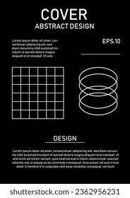 Flat abstract background art with neo Memphis geometric composition. Conceptual illustration. Wireframe elements.