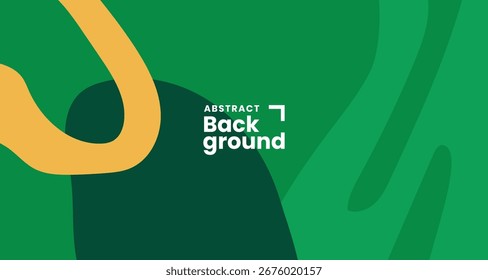Flat abstract background with modern green and yellow shapes. Perfect for posters, flyers, social media, and branding designs. Minimalist, trendy, and professional style