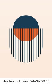 Flat abstract boho geometric background. Abstract bohemian art background