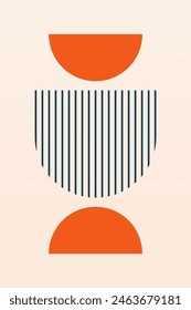 Flat abstract boho geometric background. Abstract bohemian art background