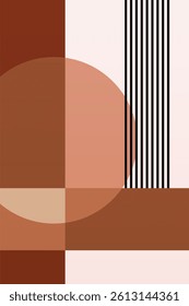 Flat abstract boho geometric background illustration wall art poster