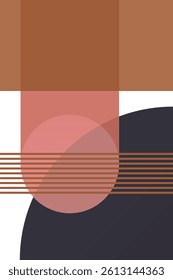 Flat abstract boho geometric background illustration wall art poster