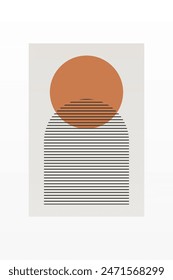 Flat abstract boho geometric shape background. Abstract shape bohemian art background