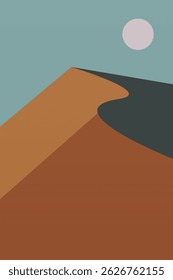 Plano abstrato boho paisagem parede arte ilustração fundo. Ilustração de boho de paisagem estética minimalista
