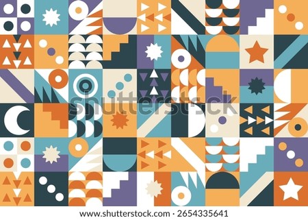Flat abstract colorful geometric pattern