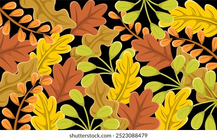 Fondo de patrón de hojas colorido abstracto plano