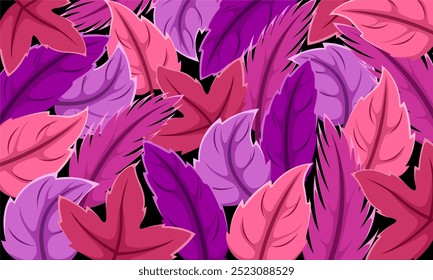 Flat abstract colorful leaves pattern background