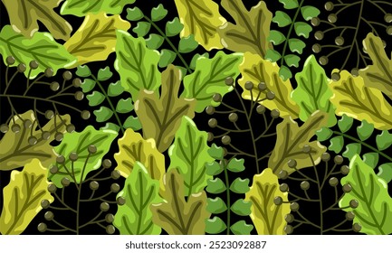 Plano abstrato colorido folhas padrão fundo