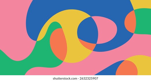 Diseño de Vector de ilustración de fondo fluido moderno colorido abstracto plano.