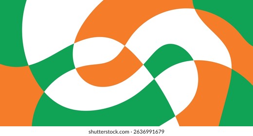 Flat abstract colorful modern fluid background illustration vector design. Multicolored vector illustration backdrop. Green, Orange, and white.