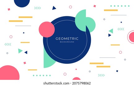 Flat abstract colorful shapes background. Applicable for Presentation, Covers, Placards, Posters and Banner
