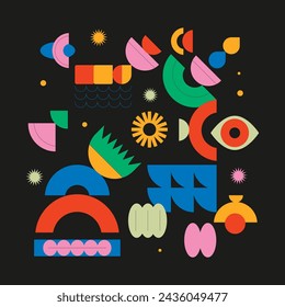Flat Abstract Design Elements and Background